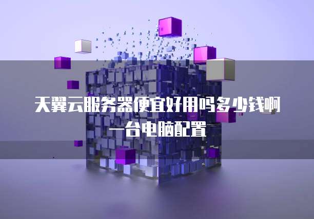 天翼云服务器便宜好用吗多少钱啊一台电脑配置
