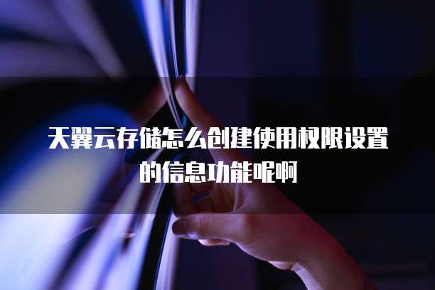 天翼云存储怎么创建使用权限设置的信息功能呢啊