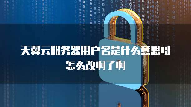 天翼云服务器用户名是什么意思呀怎么改啊了啊