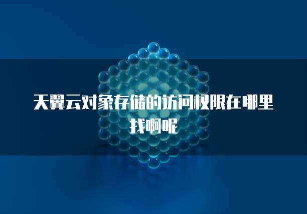 天翼云对象存储的访问权限在哪里找啊呢