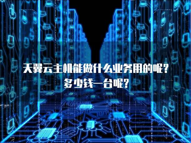 天翼云主机能做什么业务用的呢？多少钱一台呢？