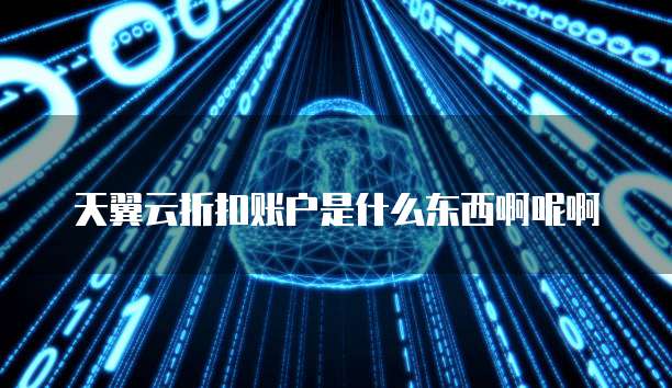 天翼云折扣账户是什么东西啊呢啊