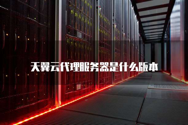 天翼云代理服务器是什么版本
