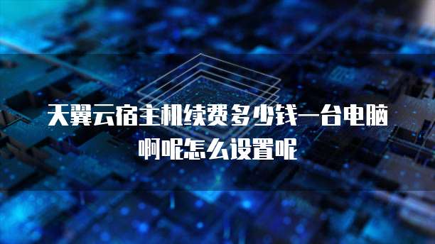 天翼云宿主机续费多少钱一台电脑啊呢怎么设置呢