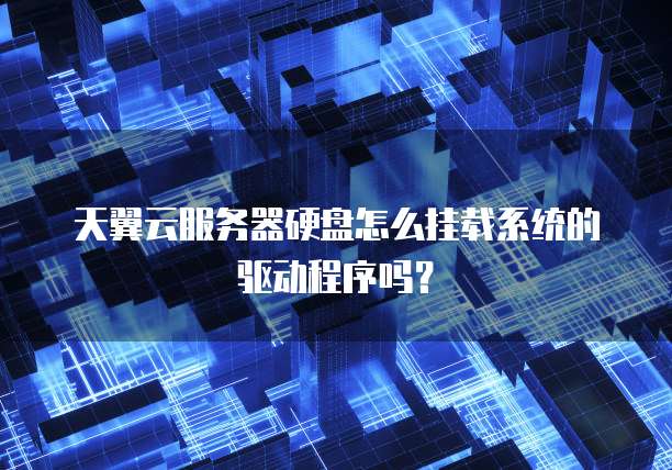 天翼云服务器硬盘怎么挂载系统的驱动程序吗?