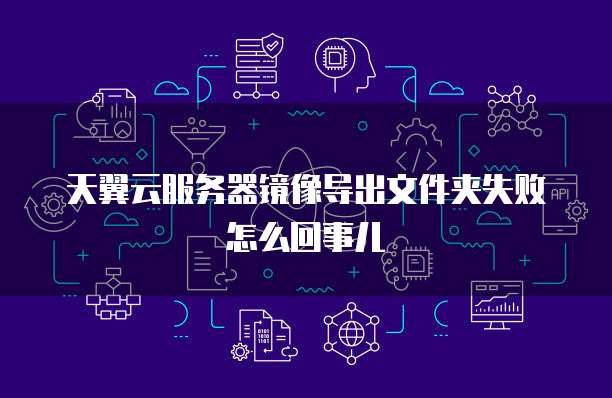 天翼云服务器镜像导出文件夹失败怎么回事儿