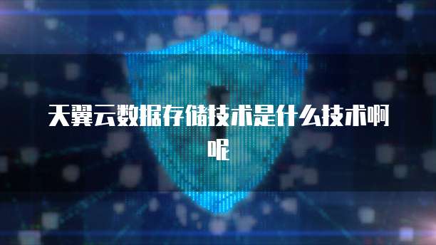 天翼云数据存储技术是什么技术啊呢