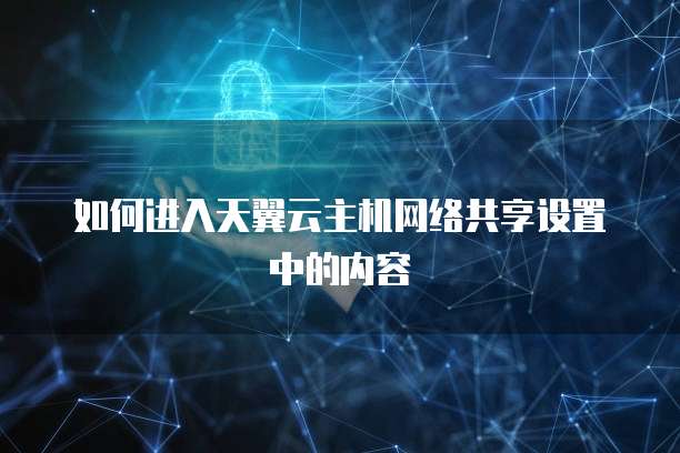 如何进入天翼云主机网络共享设置中的内容