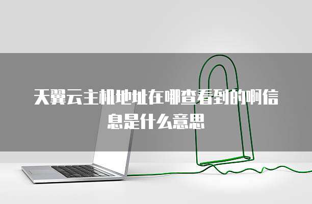 天翼云主机地址在哪查看到的啊信息是什么意思