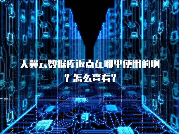 天翼云数据库返点在哪里使用的啊?怎么查看?