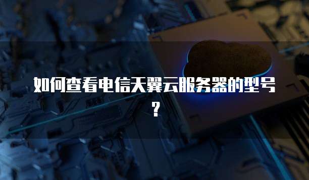 如何查看电信天翼云服务器的型号？