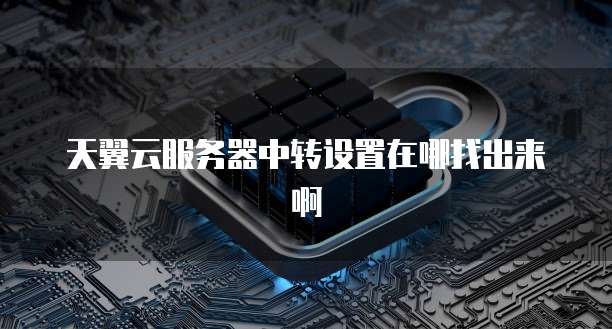 天翼云服务器中转设置在哪找出来啊