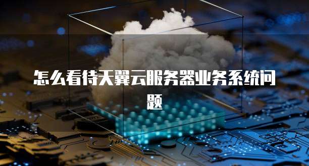 怎么看待天翼云服务器业务系统问题