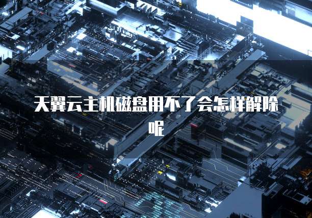 天翼云主机磁盘用不了会怎样解除呢