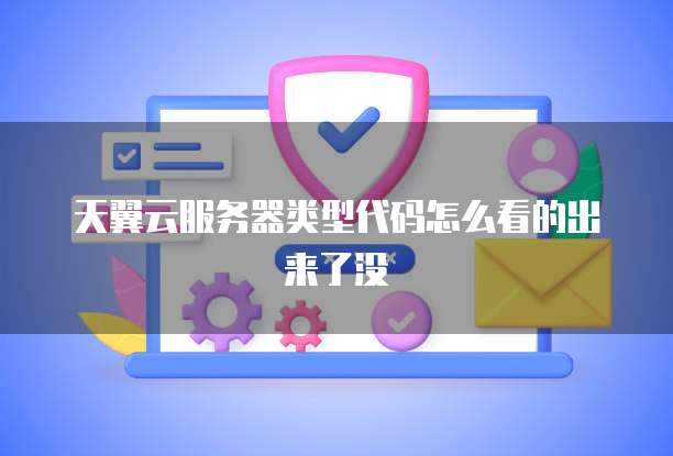 天翼云服务器类型代码怎么看的出来了没