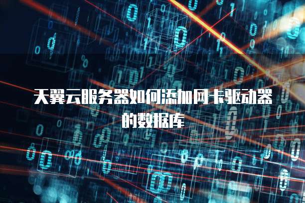 天翼云服务器如何添加网卡驱动器的数据库