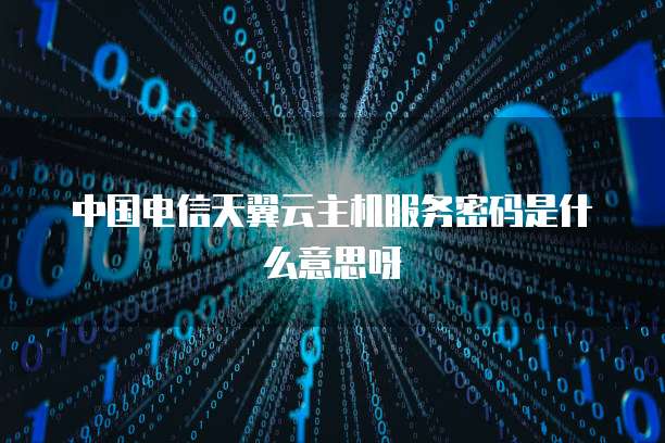 中国电信天翼云主机服务密码是什么意思呀