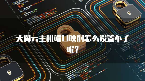 天翼云主机端口映射怎么设置不了呢？