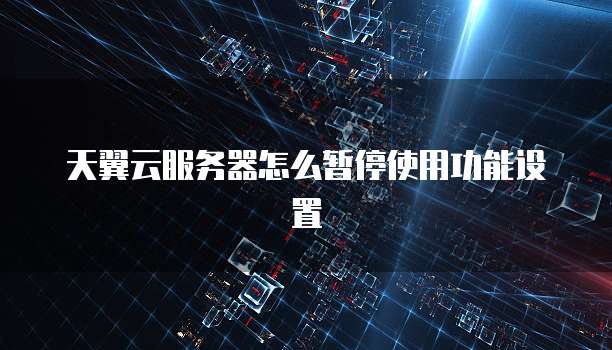 天翼云服务器怎么暂停使用功能设置