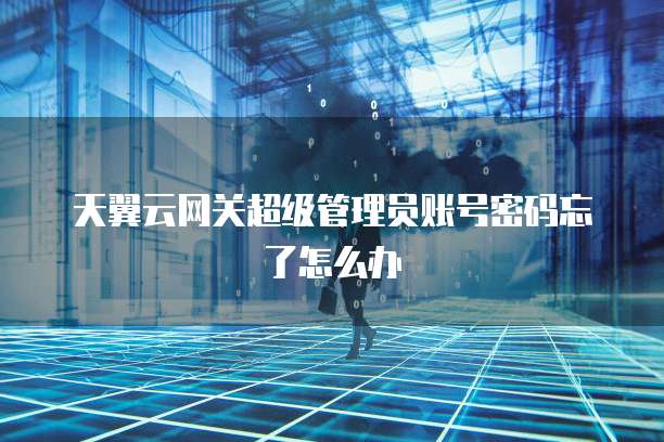 天翼云网关超级管理员账号密码忘了怎么办