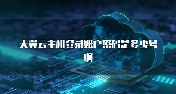 天翼云主机登录账户密码是多少号啊