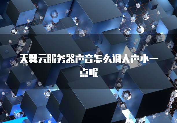 天翼云服务器声音怎么调大声小一点呢