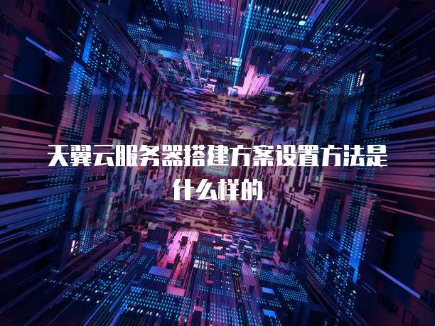 天翼云服务器搭建方案设置方法是什么样的