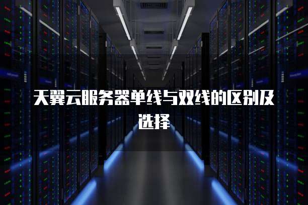天翼云服务器单线与双线的区别及选择