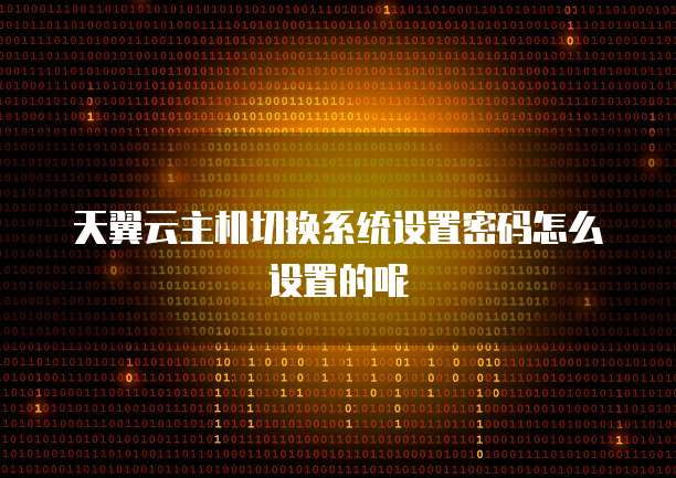 天翼云主机切换系统设置密码怎么设置的呢