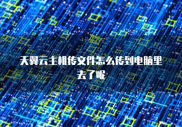 天翼云主机传文件怎么传到电脑里去了呢