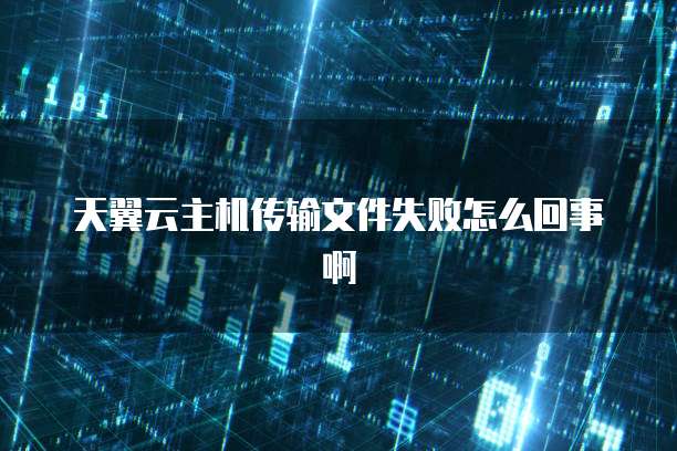 天翼云主机传输文件失败怎么回事啊