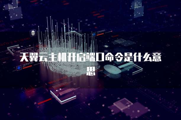 天翼云主机开启端口命令是什么意思