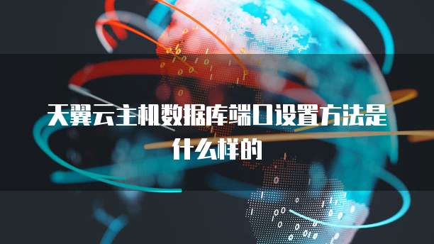 天翼云主机数据库端口设置方法是什么样的