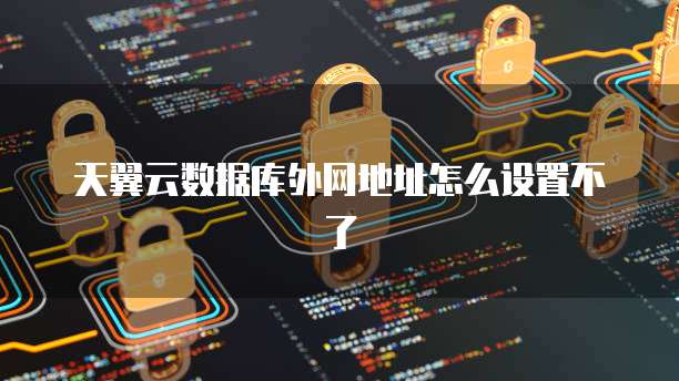 天翼云数据库外网地址怎么设置不了