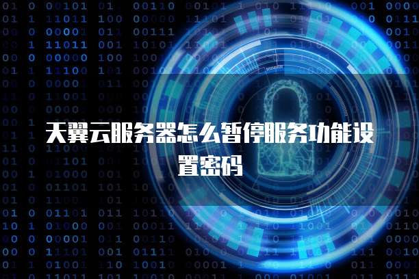 天翼云服务器怎么暂停服务功能设置密码