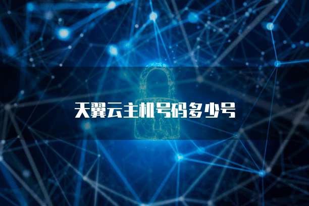 天翼云主机号码多少号