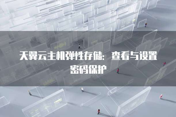 天翼云主机弹性存储：查看与设置密码保护