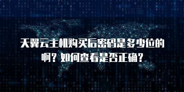 天翼云主机购买后密码是多少位的啊？如何查看是否正确？