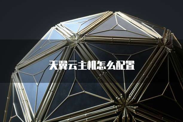 天翼云主机怎么配置
