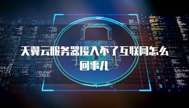 天翼云服务器接入不了互联网怎么回事儿