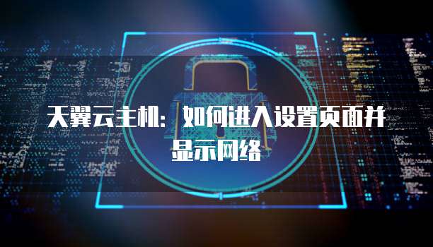天翼云主机：如何进入设置页面并显示网络