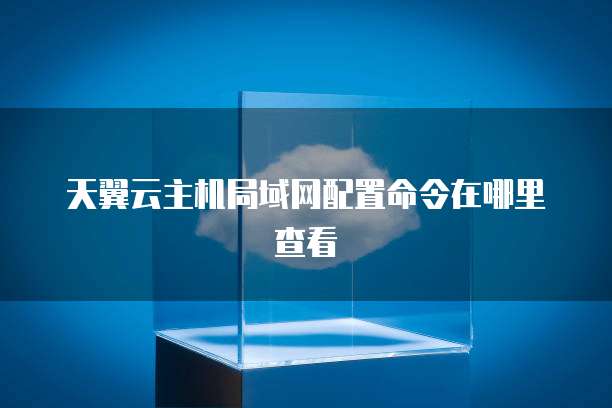 天翼云主机局域网配置命令在哪里查看