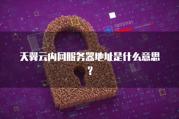 天翼云内网服务器地址是什么意思？