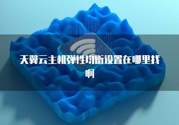 天翼云主机弹性均衡设置在哪里找啊