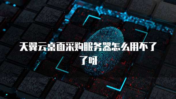 天翼云桌面采购服务器怎么用不了了呀