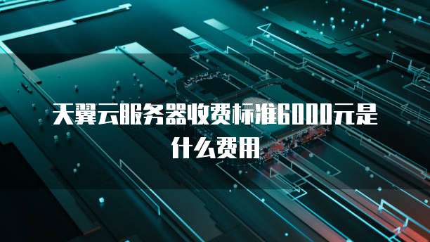 天翼云服务器收费标准6000元是什么费用