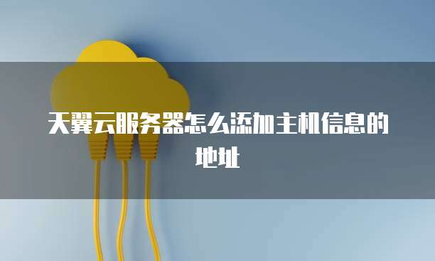 天翼云服务器怎么添加主机信息的地址