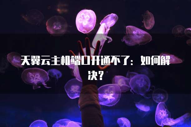 天翼云主机端口开通不了：如何解决？