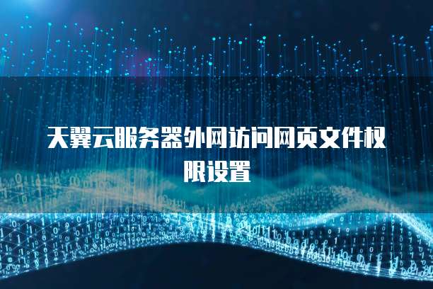 天翼云服务器外网访问网页文件权限设置