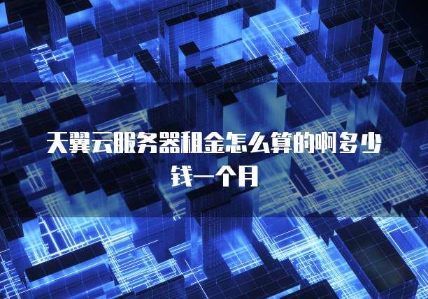 天翼云服务器租金怎么算的啊多少钱一个月